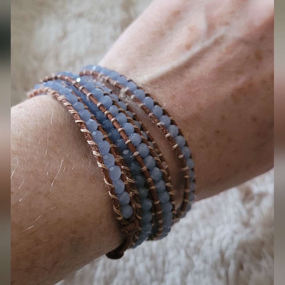 Victoria Emerson Blue and Brown Wrap Bracelet